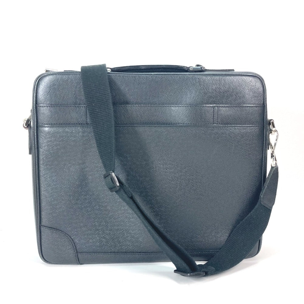 LOUIS VUITTON M32522 Taiga Porte-Ordinatour-Odessa 2WAY Hand Bag Crossbody Shoulder Bag Business bag Taiga Leather Ardoise Black Used