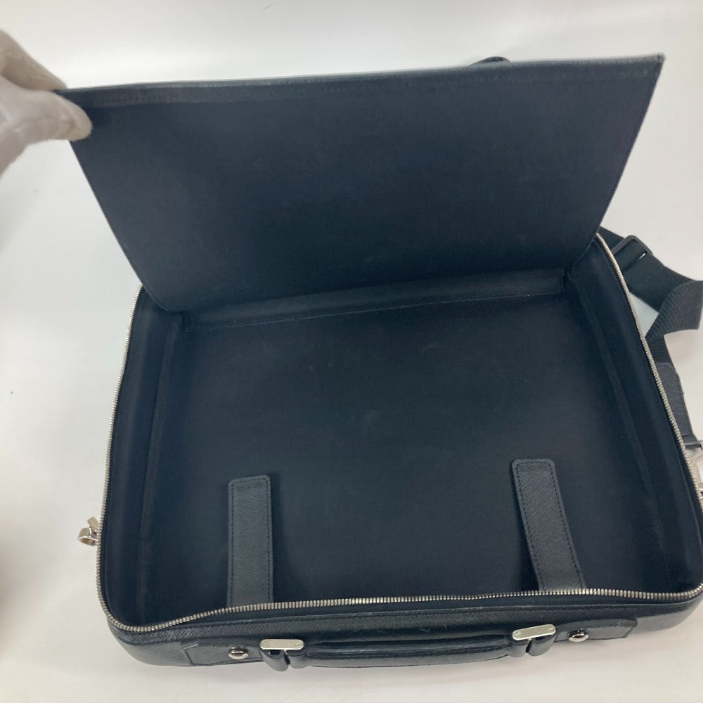 LOUIS VUITTON M32522 Taiga Porte-Ordinatour-Odessa 2WAY Hand Bag Crossbody Shoulder Bag Business bag Taiga Leather Ardoise Black Used