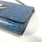 LOUIS VUITTON M61036 エピデニム ポルトフォイユ ツイスト チェーンウォレット 長財布 斜め掛け フラップ ショルダーバッグ エピレザー レディース ブルー - brandshop-reference