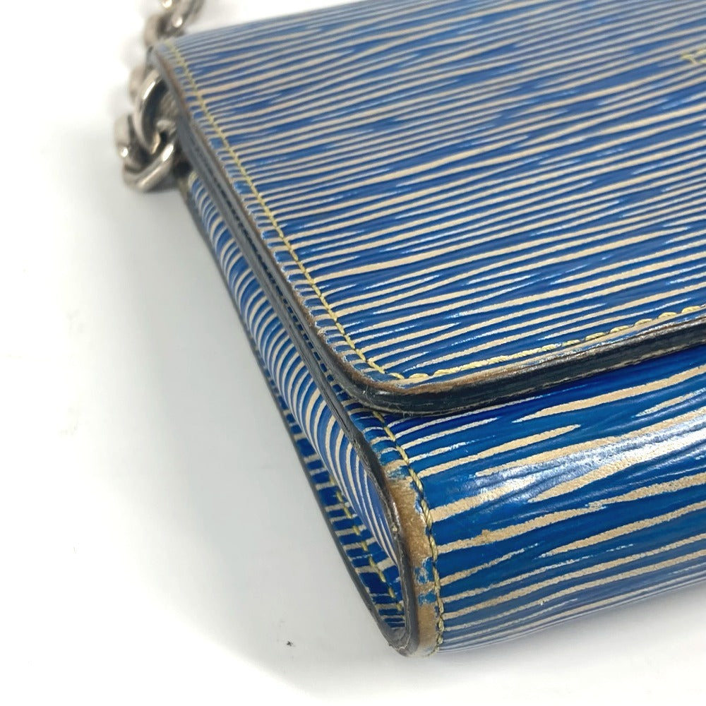 LOUIS VUITTON M61036 エピデニム ポルトフォイユ ツイスト チェーンウォレット 長財布 斜め掛け フラップ ショルダーバッグ エピレザー レディース ブルー - brandshop-reference