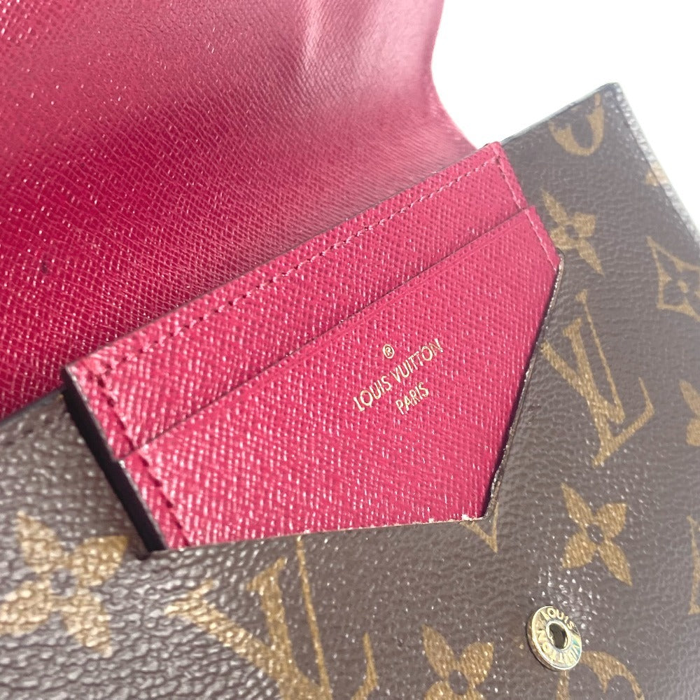 LOUIS VUITTON M62155 モノグラム ポルトフォイユ ジャンヌ ロングウォレット フラップ 長財布 モノグラムキャンバス レディース フューシャ ブラウン - brandshop-reference