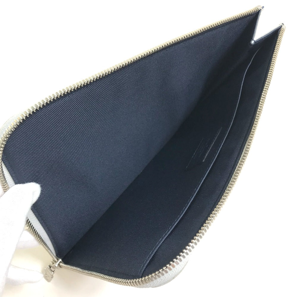 LOUIS VUITTON M61745 Monogram White Jour PM L-Zip Second Bag/Clutch Bag in Monogram Canvas, Men's, White x Red x Blue