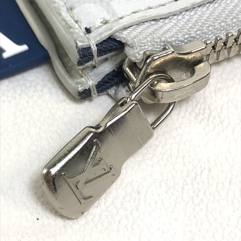 LOUIS VUITTON M61745 Monogram White Jour PM L-Zip Second Bag/Clutch Bag in Monogram Canvas, Men's, White x Red x Blue