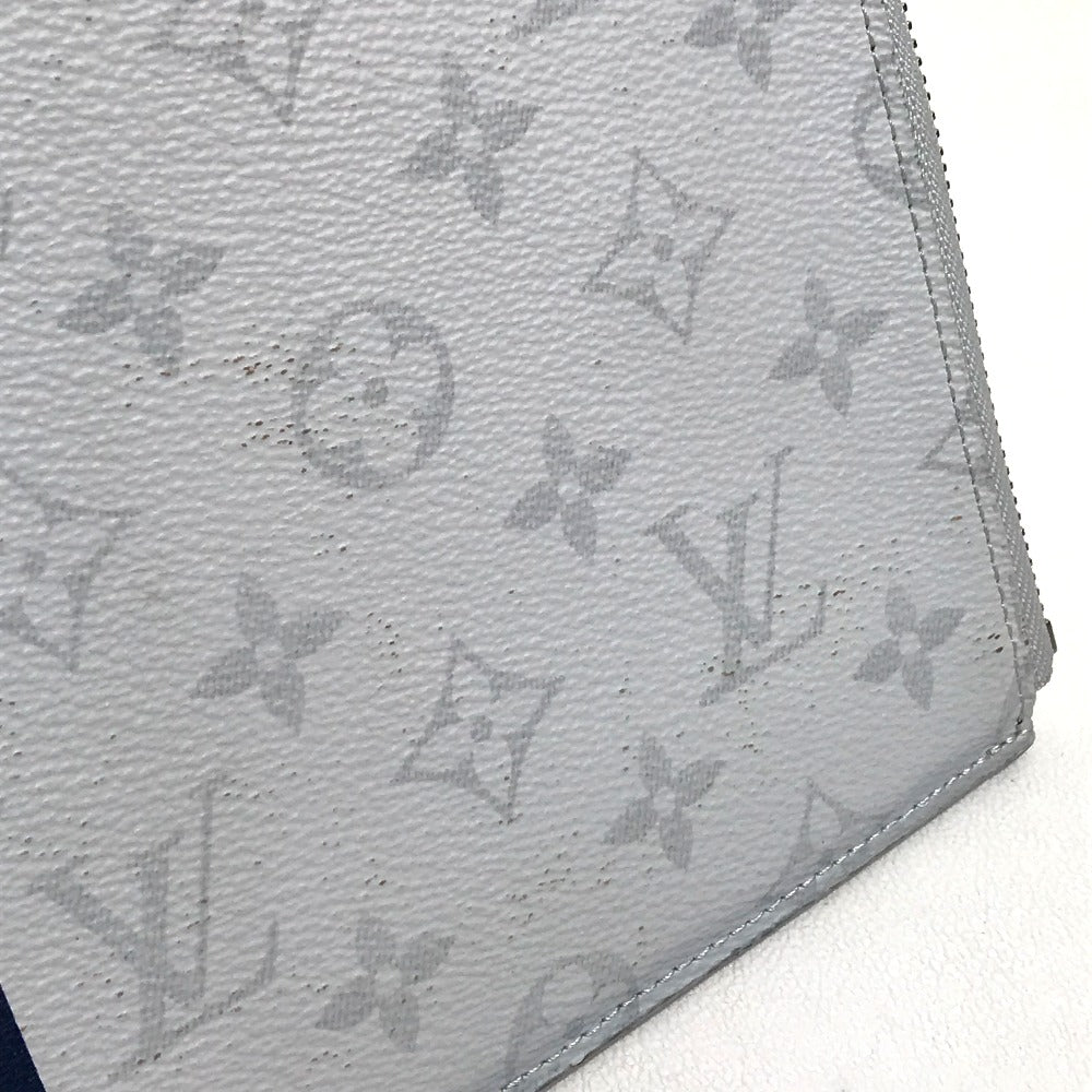 LOUIS VUITTON M61745 Monogram White Jour PM L-Zip Second Bag/Clutch Bag in Monogram Canvas, Men's, White x Red x Blue