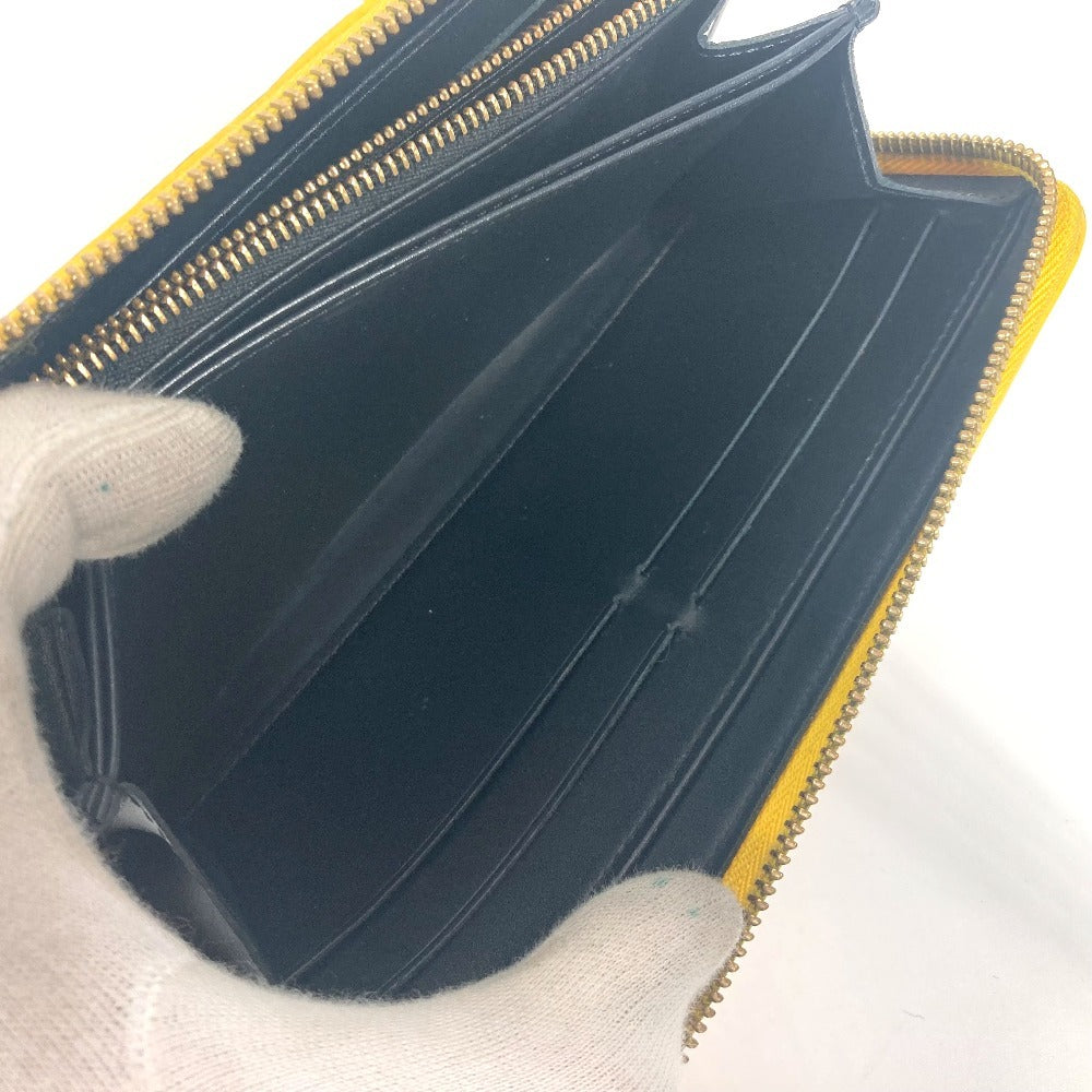 LOUIS VUITTON M91571 Yayoi Kusama Vernis Dot Infinity Zippy Wallet Long Wallet Round Zipper Long Wallet Patent Leather Women's Black Yellow