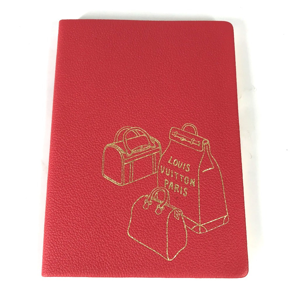 LOUIS VUITTON R99976 Novelty Notebook Stationery Notepad Leather Notebook Women's Red