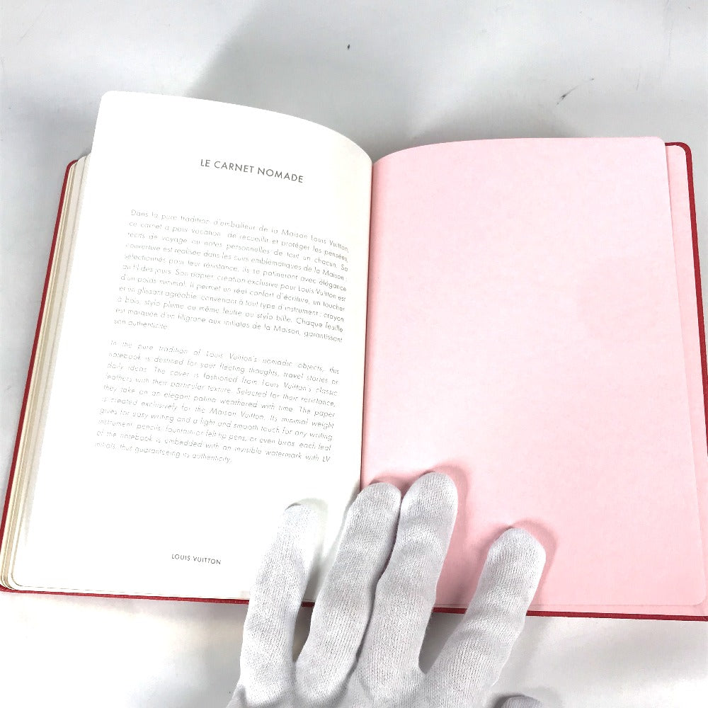 LOUIS VUITTON R99976 Novelty Notebook Stationery Notepad Leather Notebook Women's Red