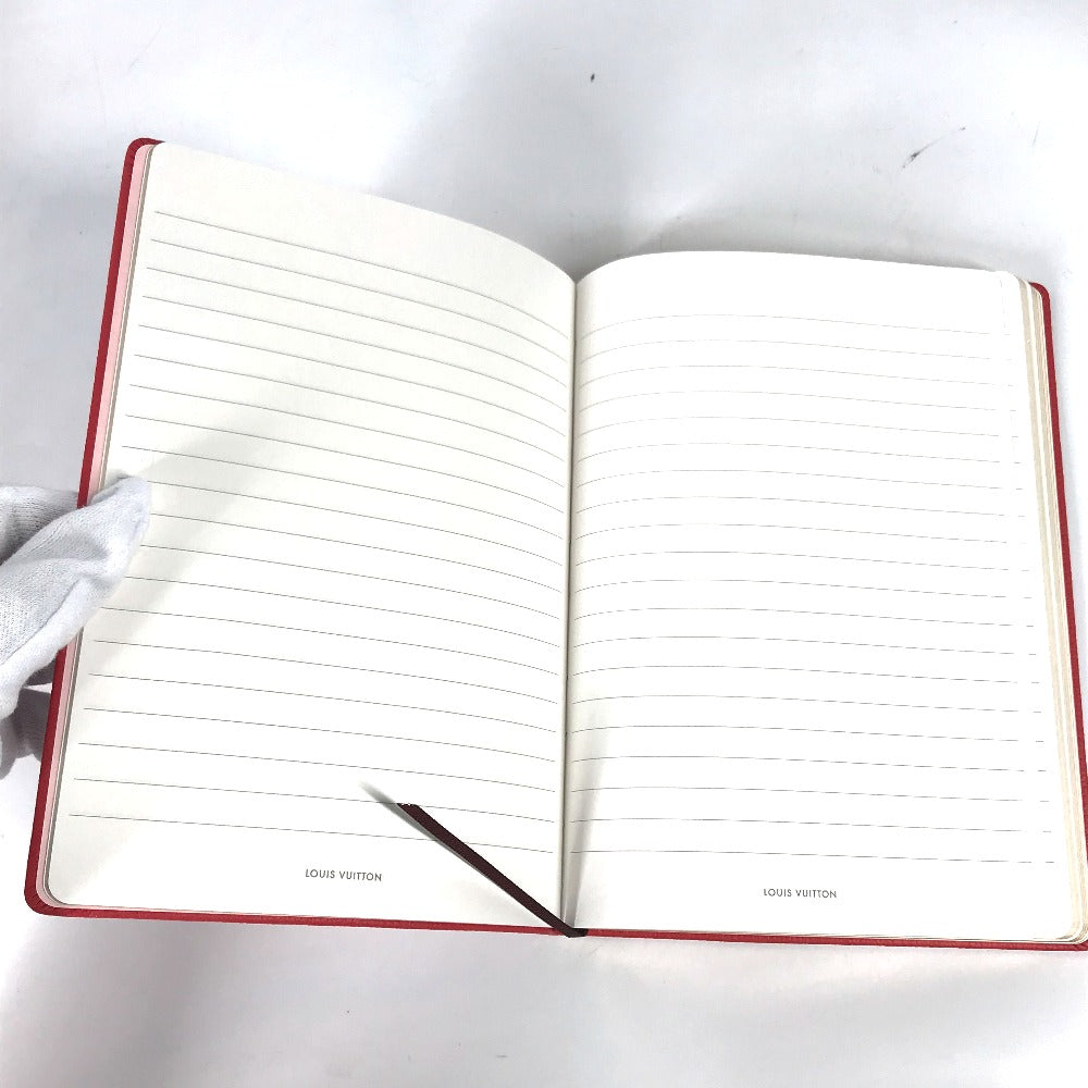 LOUIS VUITTON R99976 Novelty Notebook Stationery Notepad Leather Notebook Women's Red