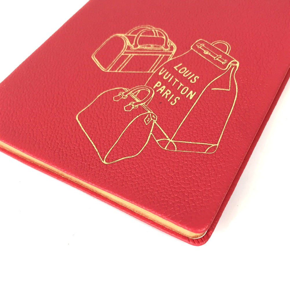LOUIS VUITTON R99976 Novelty Notebook Stationery Notepad Leather Notebook Women's Red