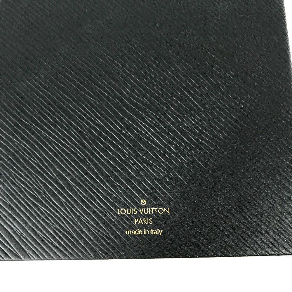 LOUIS VUITTON Epi Caix Clemence Flower Design Stationery Notebook Epi Leather Women's Black