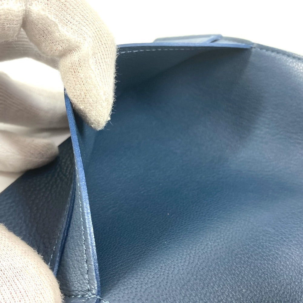 LOUIS VUITTON Bloc de notas Logo Papelería Funda para libro Funda para cuaderno Piel Unisex Azul marino