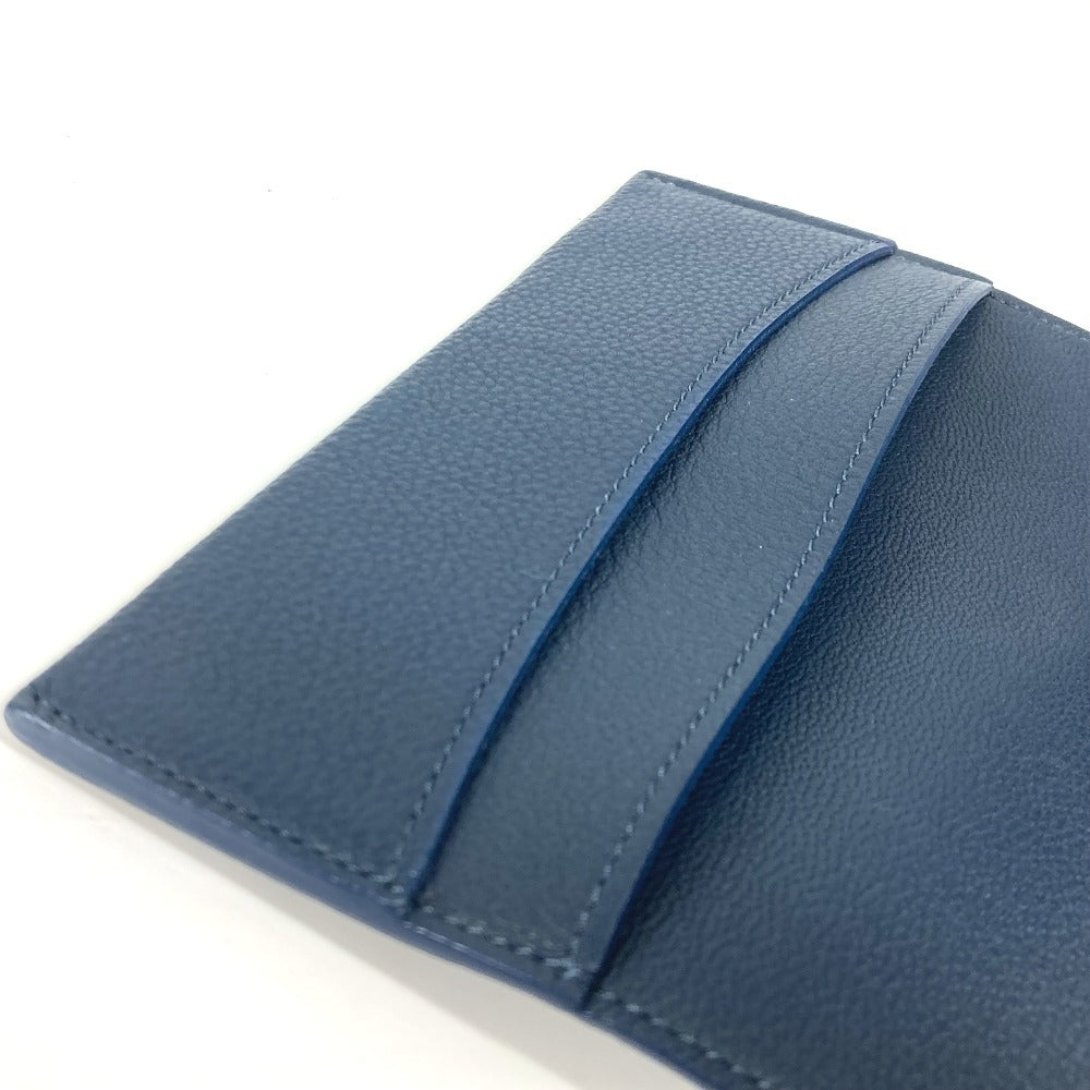 LOUIS VUITTON Bloc de notas Logo Papelería Funda para libro Funda para cuaderno Piel Unisex Azul marino
