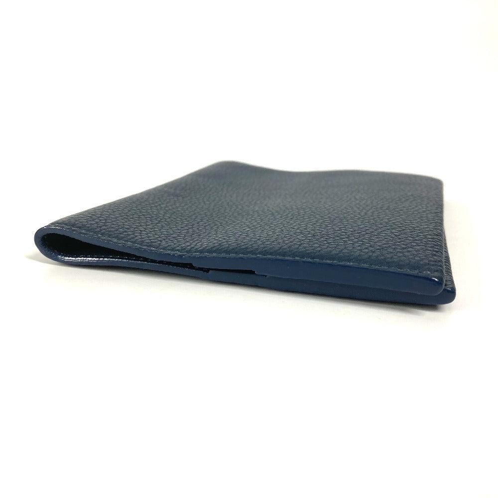 LOUIS VUITTON Bloc de notas Logo Papelería Funda para libro Funda para cuaderno Piel Unisex Azul marino