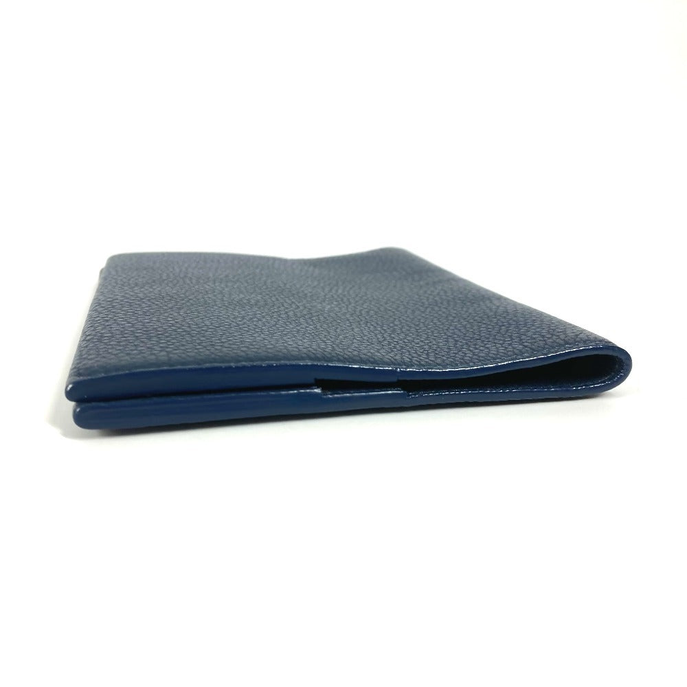 LOUIS VUITTON Bloc de notas Logo Papelería Funda para libro Funda para cuaderno Piel Unisex Azul marino