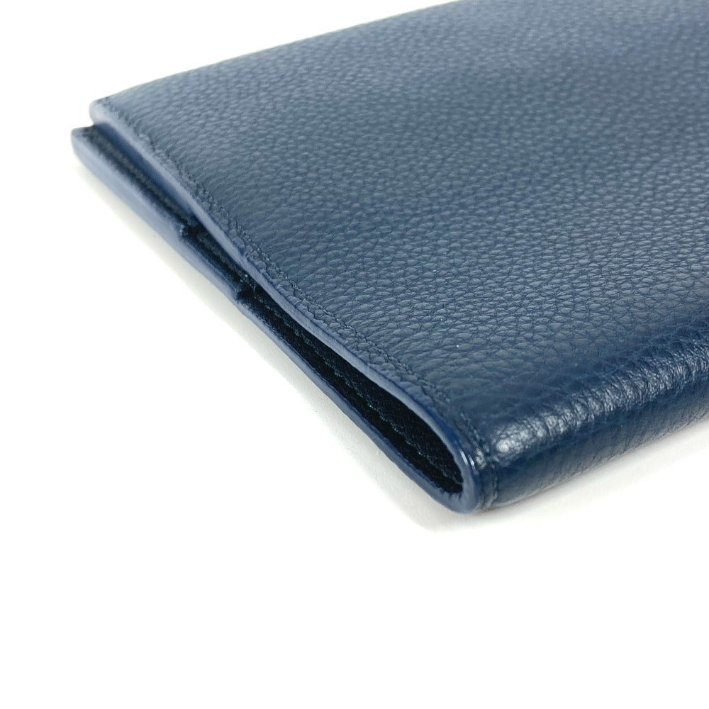 LOUIS VUITTON Bloc de notas Logo Papelería Funda para libro Funda para cuaderno Piel Unisex Azul marino