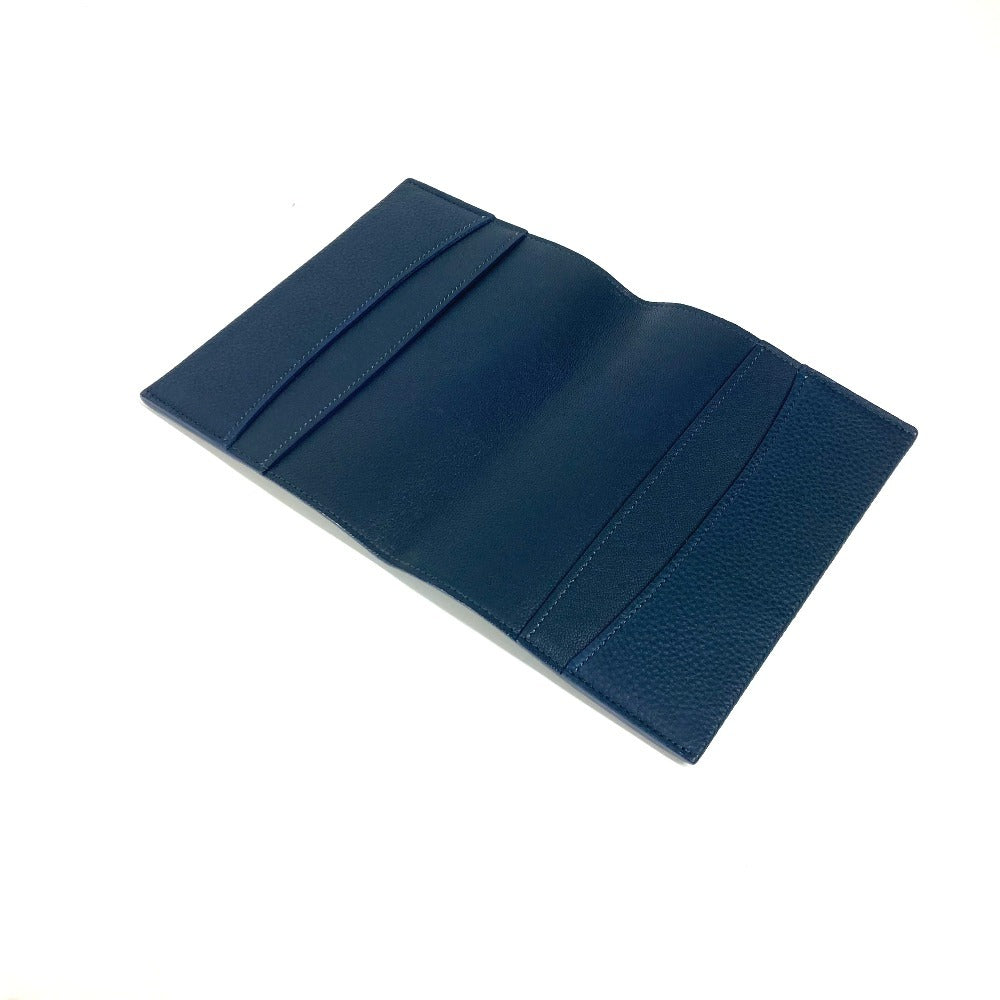 LOUIS VUITTON Bloc de notas Logo Papelería Funda para libro Funda para cuaderno Piel Unisex Azul marino