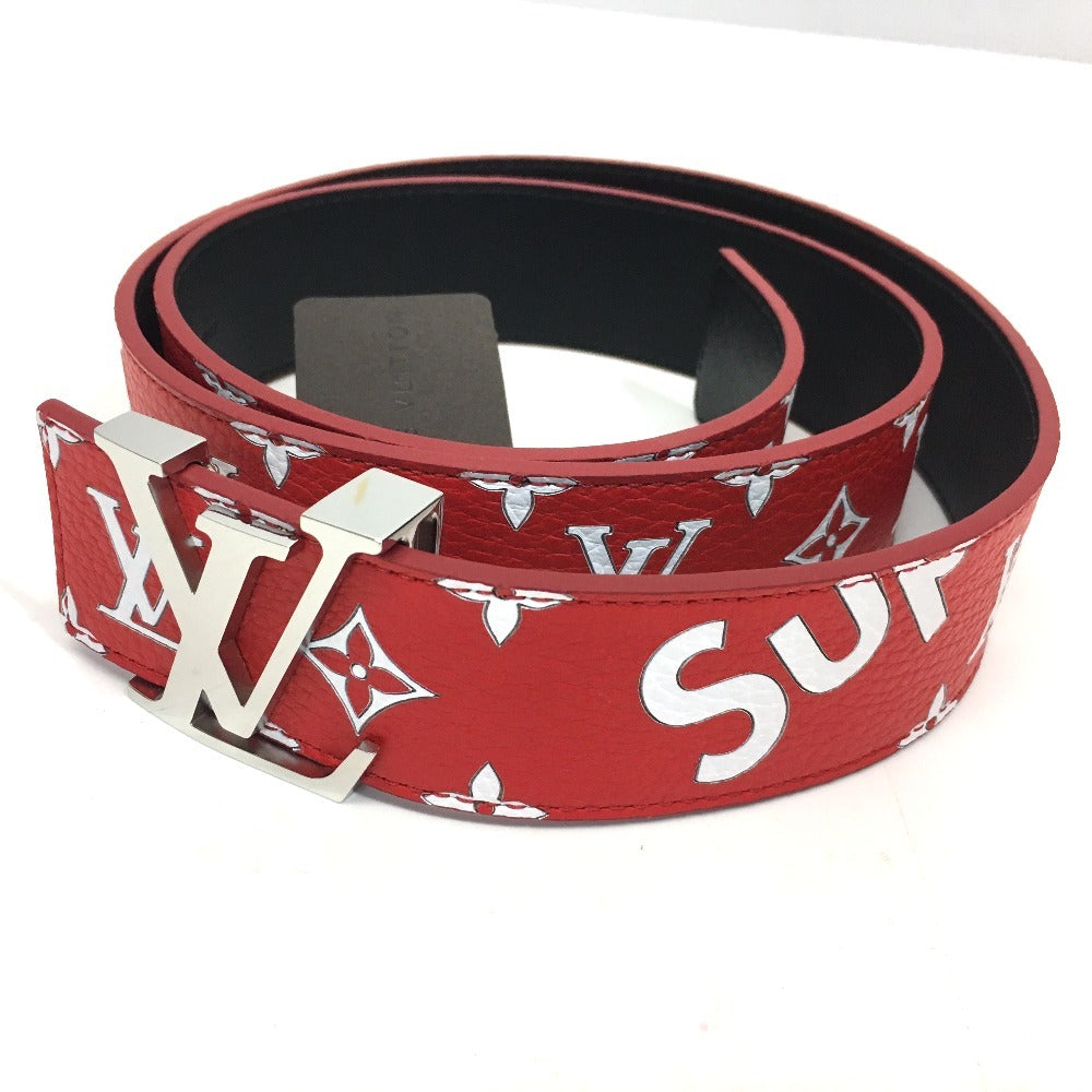LOUIS VUITTON MP015 Louis Vuitton x Supreme Monogram Santur LV Initial Pants Belt, 2017 Autumn/Winter Collection, Men's Leather, Red