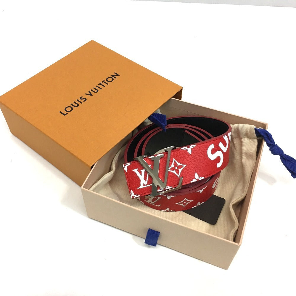LOUIS VUITTON MP015 Louis Vuitton x Supreme Monogram Santur LV Initial Pants Belt, 2017 Autumn/Winter Collection, Men's Leather, Red