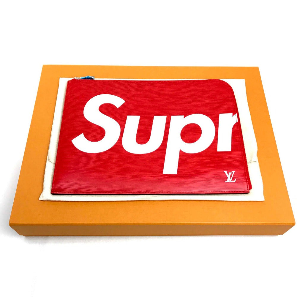 LOUIS VUITTON M67722 Louis Vuitton x Supreme Epi Pochette Jour GM PO.JOUR GM SP EPI POCHETTE Clutch Bag in Epi Leather, Unisex, Red