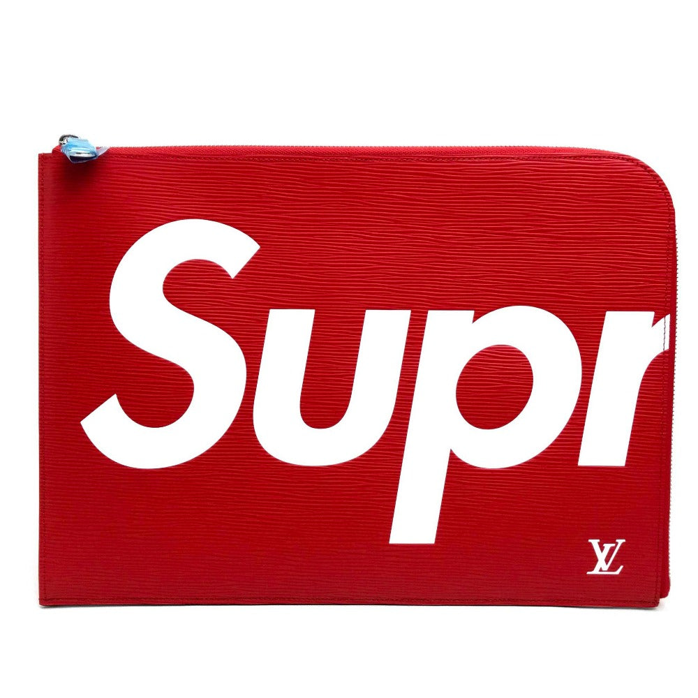 LOUIS VUITTON M67722 Louis Vuitton x Supreme Epi Pochette Jour GM PO.JOUR GM SP EPI POCHETTE Clutch Bag in Epi Leather, Unisex, Red