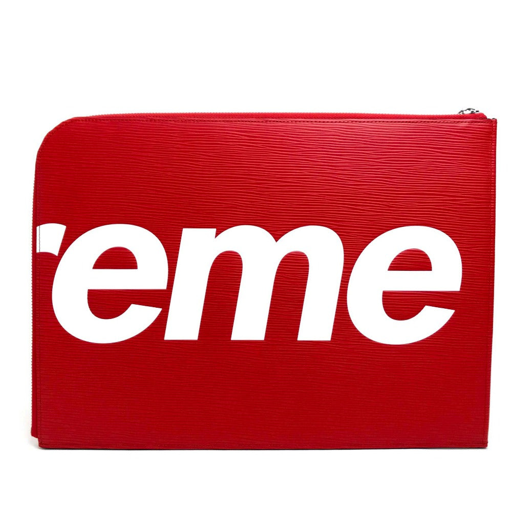 LOUIS VUITTON M67722 Louis Vuitton x Supreme Epi Pochette Jour GM PO.JOUR GM SP EPI POCHETTE Clutch Bag in Epi Leather, Unisex, Red