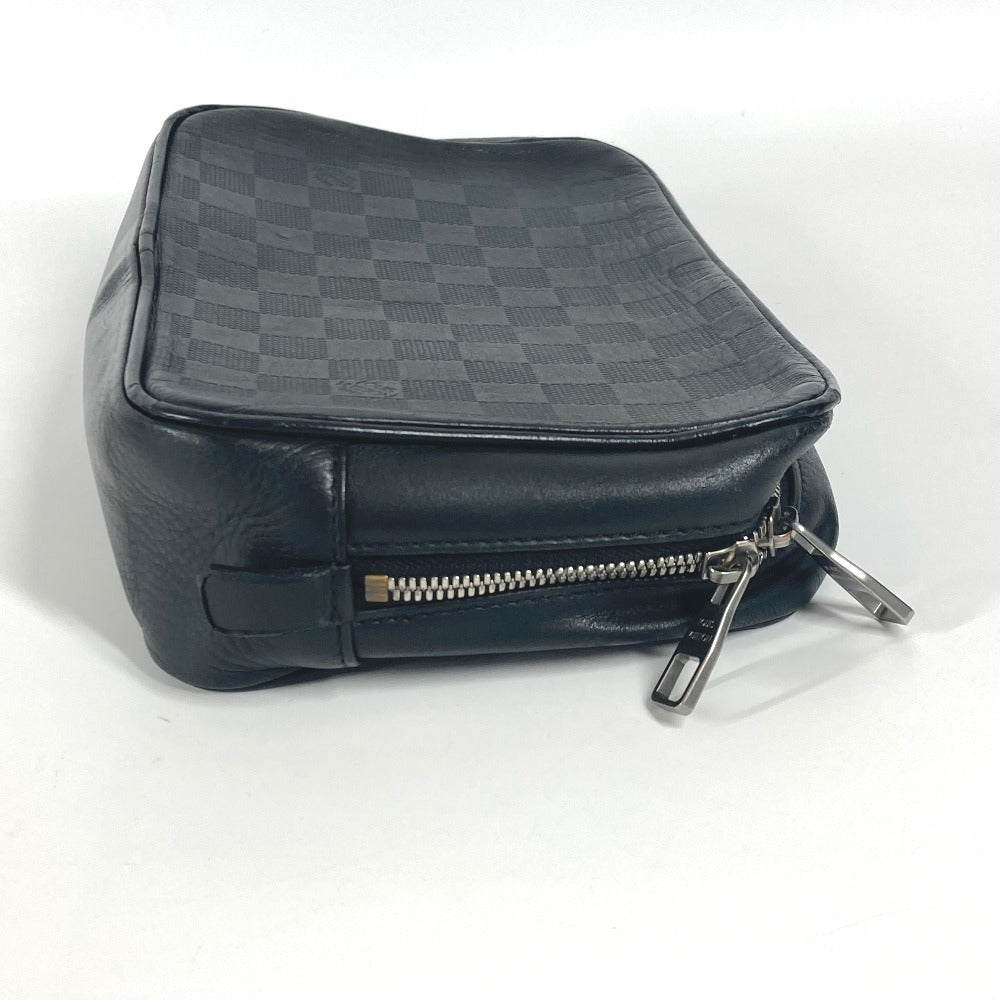 LOUIS VUITTON N23347 ダミエアンフィニ トゥルース トワレ ポーチ カバン クラッチバッグ セカンドバッグ ダミエアンフィニレザー ユニセックス オニキス ブラック - brandshop-reference