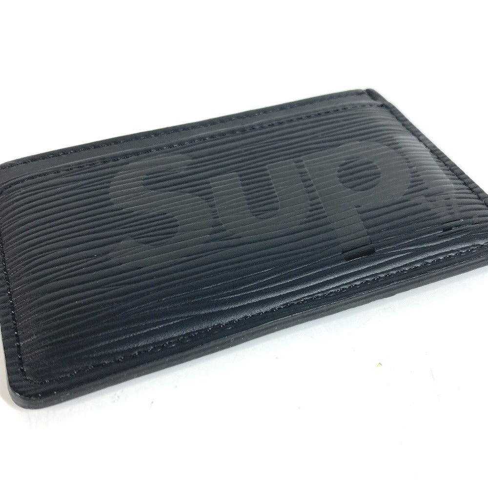 LOUIS VUITTON M67753 Epi Supreme Collaboration Supreme Porte Cartes Simple Business Card Holder Pass Case Card Case Epi Leather Men's Black