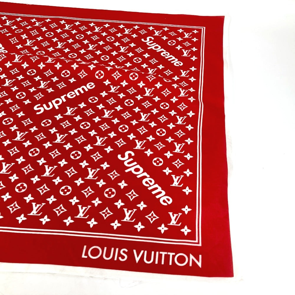 LOUIS VUITTON MP1888 シュプリーム コラボ supreme ロゴ スカーフ インテリア バンダナ コットン ユニセックス レッド - brandshop-reference