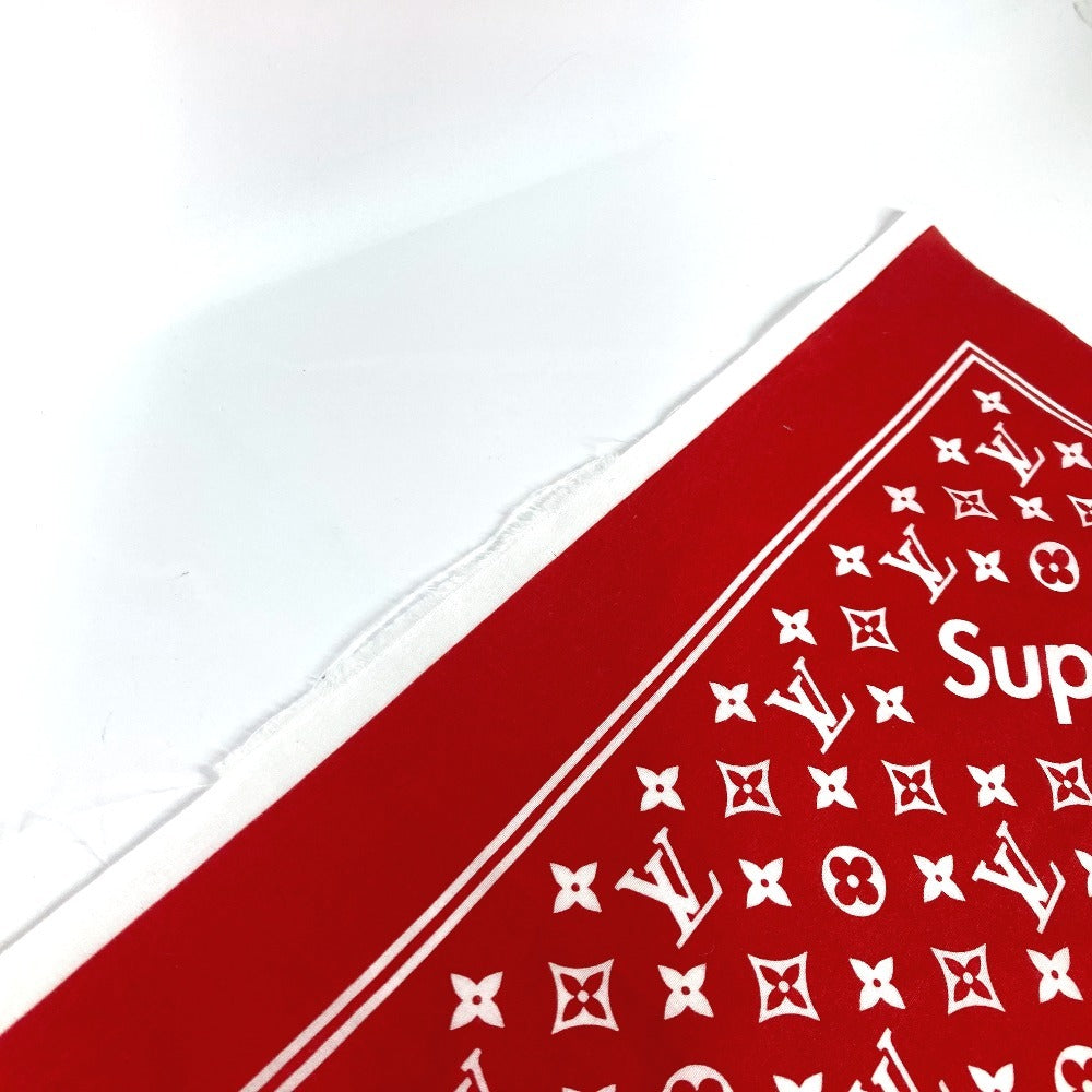 LOUIS VUITTON MP1888 シュプリーム コラボ supreme ロゴ スカーフ インテリア バンダナ コットン ユニセックス レッド - brandshop-reference