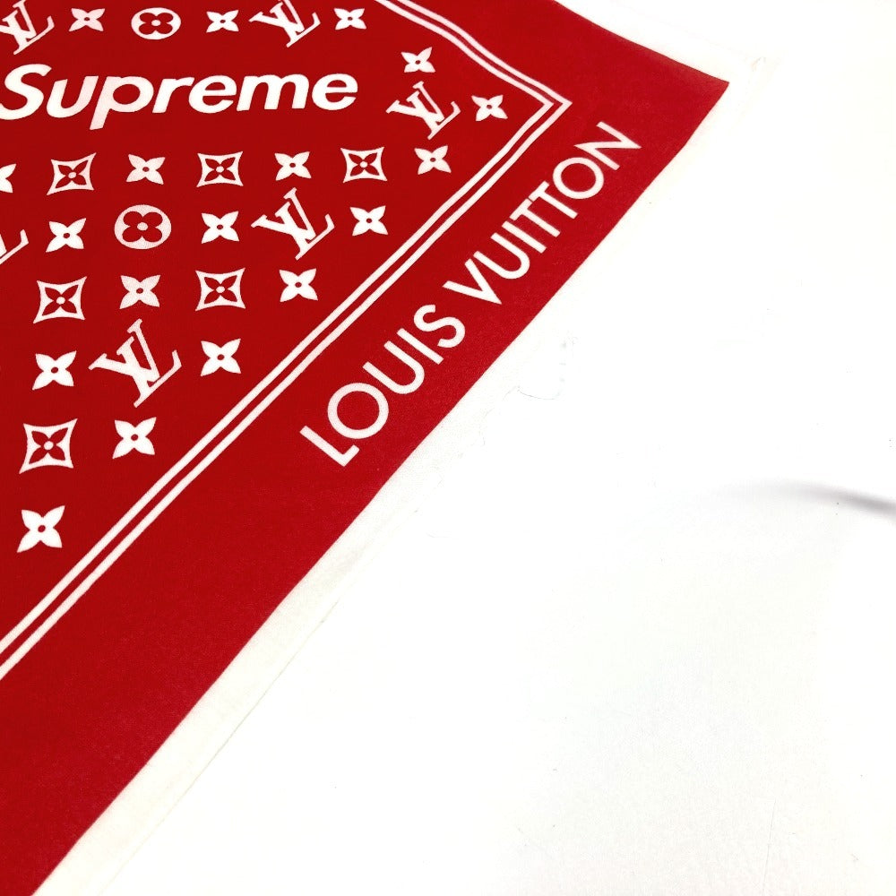 LOUIS VUITTON MP1888 シュプリーム コラボ supreme ロゴ スカーフ インテリア バンダナ コットン ユニセックス レッド - brandshop-reference
