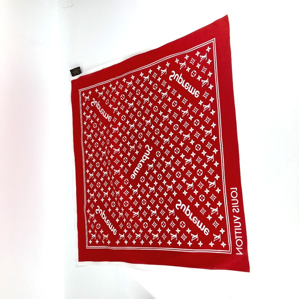 LOUIS VUITTON MP1888 シュプリーム コラボ supreme ロゴ スカーフ インテリア バンダナ コットン ユニセックス レッド - brandshop-reference