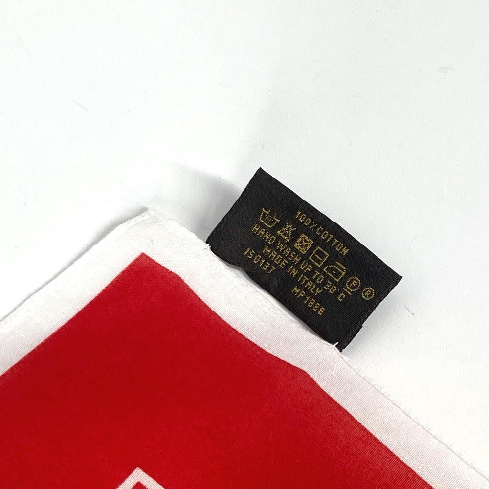 LOUIS VUITTON MP1888 シュプリーム コラボ supreme ロゴ スカーフ インテリア バンダナ コットン ユニセックス レッド - brandshop-reference
