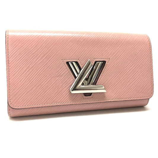 LOUIS VUITTON M61178 Epi Portefeuille Twist Bifold Long Wallet in Epi Leather, Women's, Rose Ballerine Pink