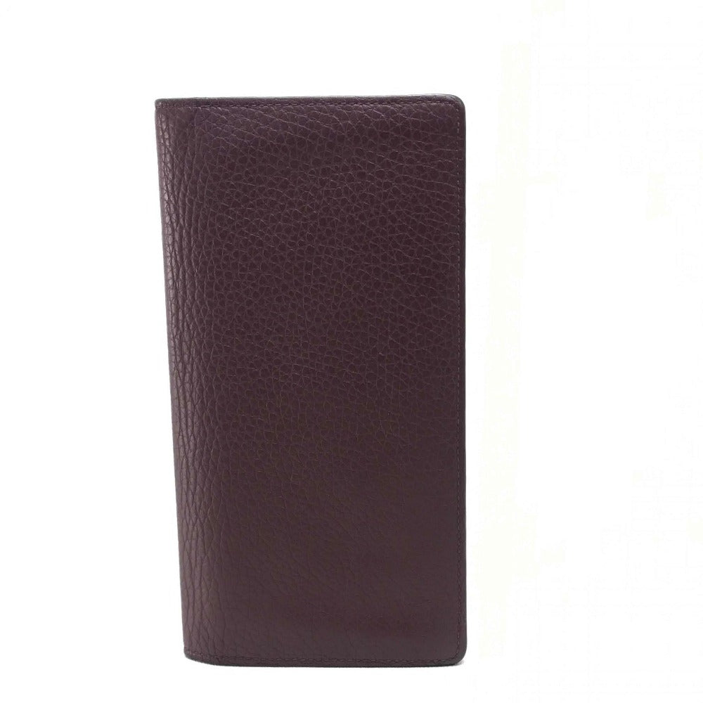 LOUIS VUITTON Portefeuille Brazza Bi-fold Long Wallet in Taurillon Leather, Men's, Bordeaux