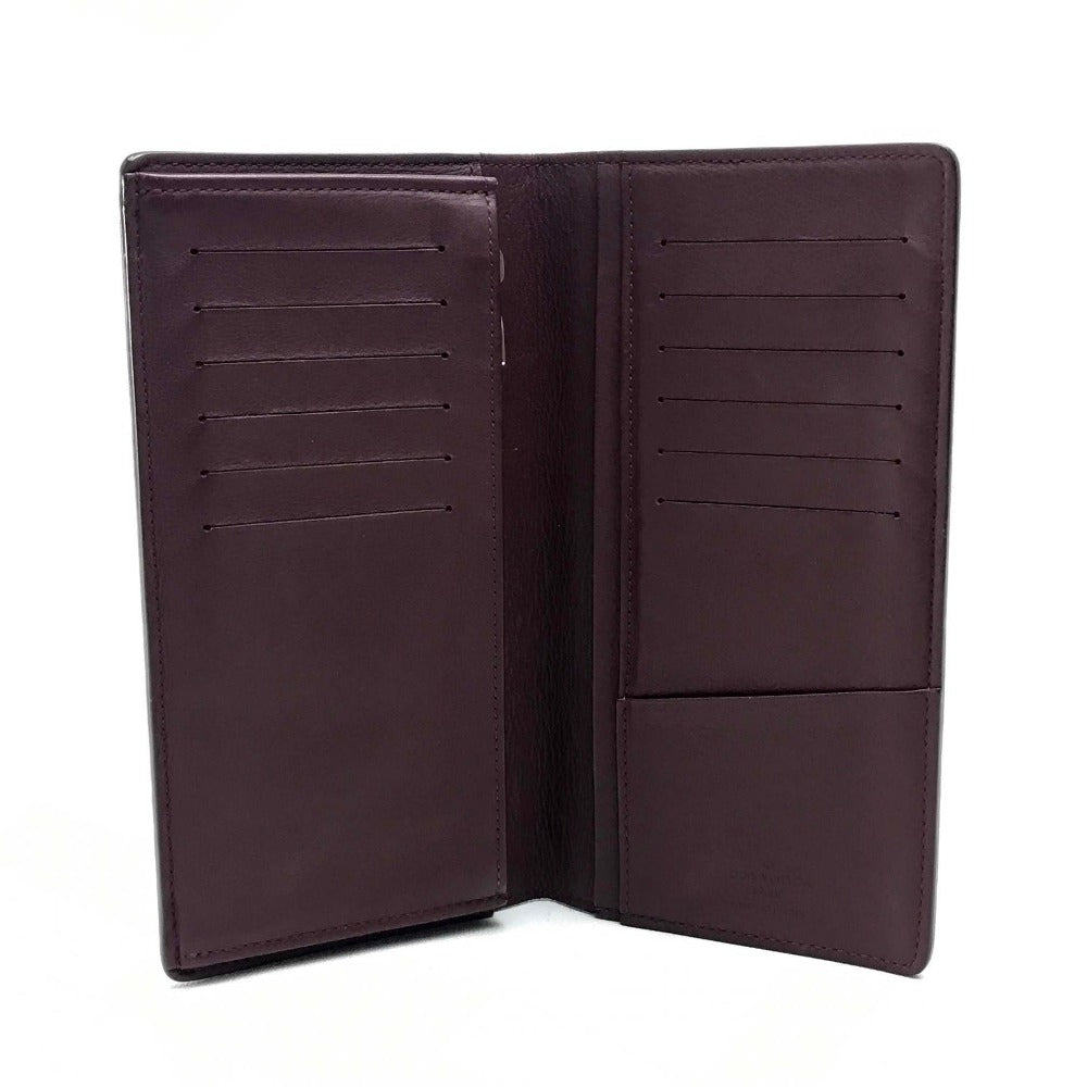 LOUIS VUITTON Portefeuille Brazza Bi-fold Long Wallet in Taurillon Leather, Men's, Bordeaux