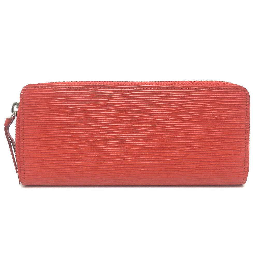 LOUIS VUITTON M60913 Epi Portefeuille Clemence Round Zip Long Wallet in Epi Leather, Women's, Red, Coquelicot