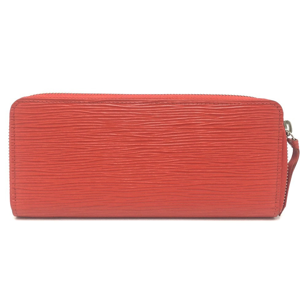 LOUIS VUITTON M60913 Epi Portefeuille Clemence Round Zip Long Wallet in Epi Leather, Women's, Red, Coquelicot