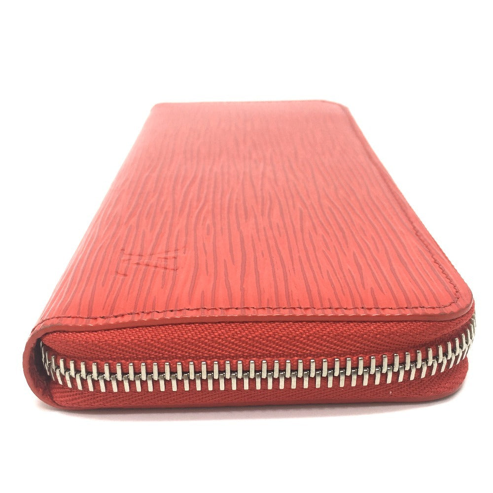 LOUIS VUITTON M60913 Epi Portefeuille Clemence Round Zip Long Wallet in Epi Leather, Women's, Red, Coquelicot