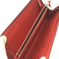LOUIS VUITTON M60913 Epi Portefeuille Clemence Round Zip Long Wallet in Epi Leather, Women's, Red, Coquelicot