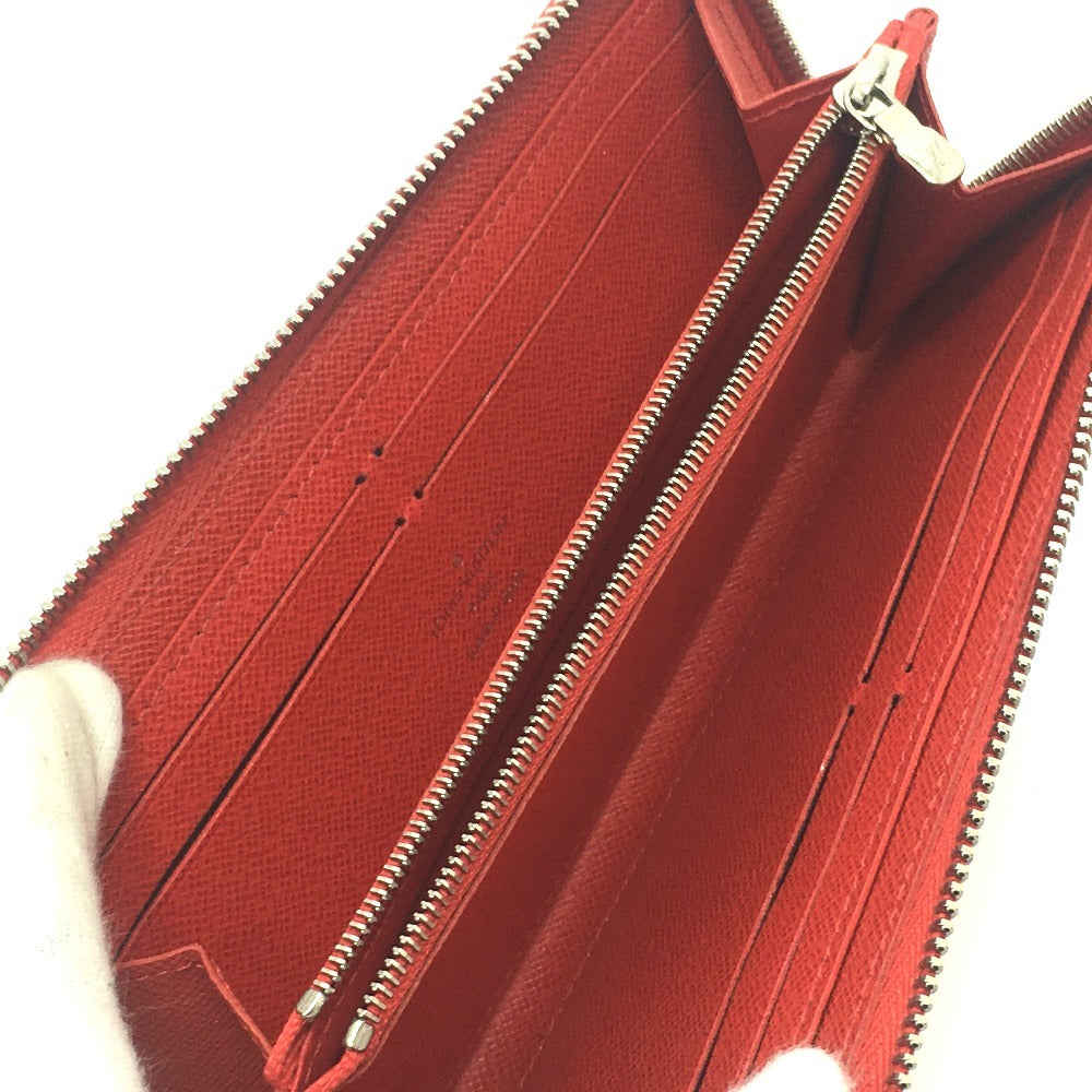 LOUIS VUITTON M60913 Epi Portefeuille Clemence Round Zip Long Wallet in Epi Leather, Women's, Red, Coquelicot