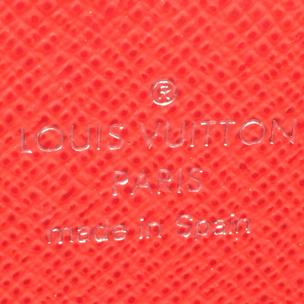 LOUIS VUITTON M60913 Epi Portefeuille Clemence Round Zip Long Wallet in Epi Leather, Women's, Red, Coquelicot