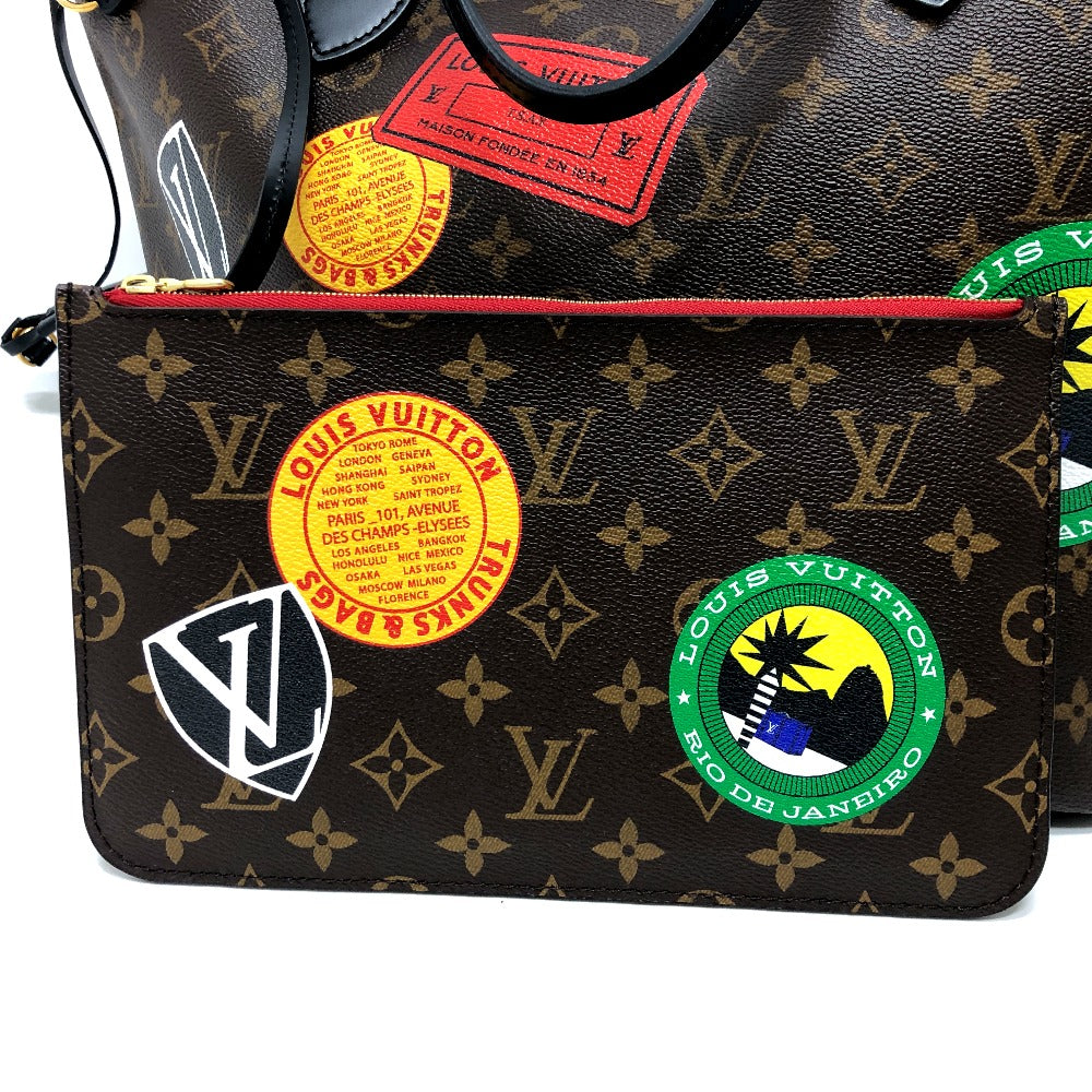 LOUIS VUITTON M42844 ワールドツアー ネヴァーフルMM ポーチ付き カバン トートバッグ バッグ ハンドバック トートバッグ モノグラムマカサーキャンバス レディース ブラウン - brandshop-reference