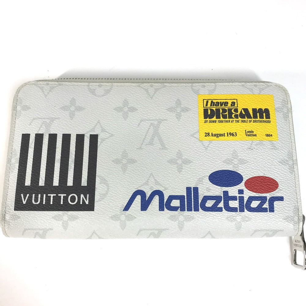 LOUIS VUITTON M67824 モノグラム ロゴ ストーリー ジッピー オーガナイザー ラウンドファスナー 長財布 モノグラムキャンバス メンズ ホワイト