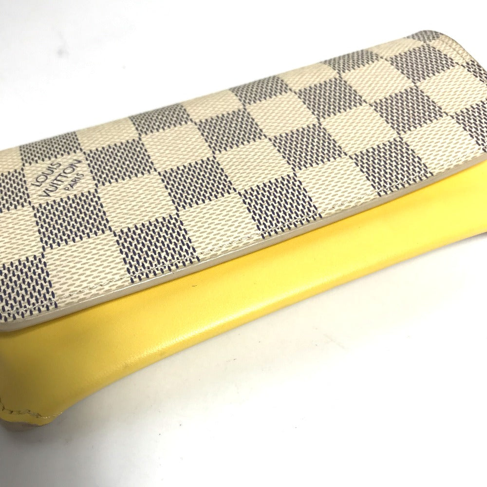 LOUIS VUITTON GI0388 ダミエアズール エテュイ リュネット ウディ メガネ サングラスケース ポーチ 眼鏡ケース ダミエアズールキャンバス メンズ イエロー