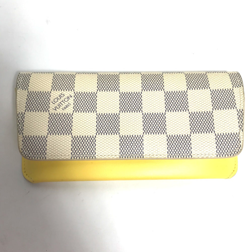 LOUIS VUITTON GI0388 ダミエアズール エテュイ リュネット ウディ メガネ サングラスケース ポーチ 眼鏡ケース ダミエアズールキャンバス メンズ イエロー