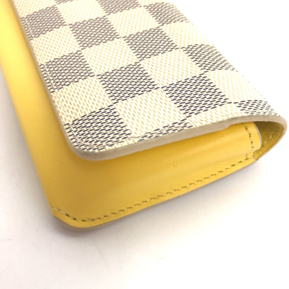 LOUIS VUITTON GI0388 ダミエアズール エテュイ リュネット ウディ メガネ サングラスケース ポーチ 眼鏡ケース ダミエアズールキャンバス メンズ イエロー