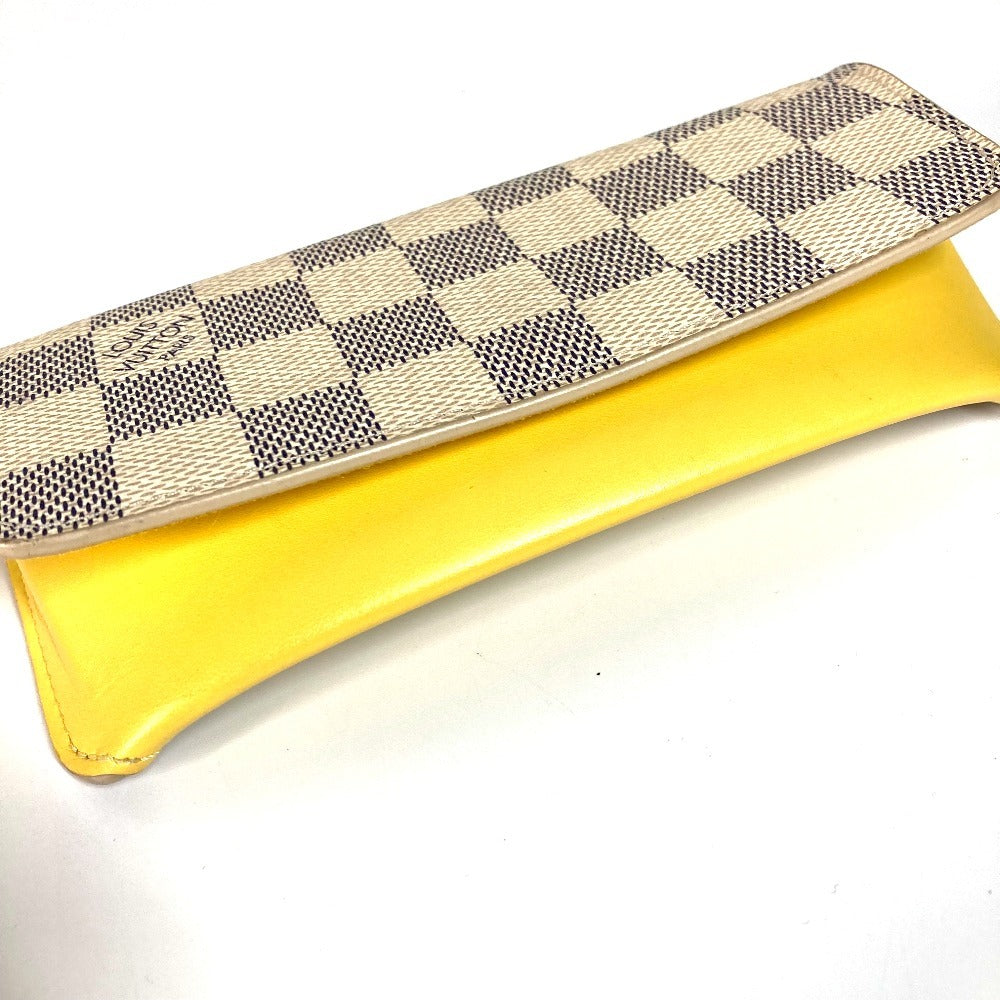 LOUIS VUITTON GI0388 ダミエアズール エテュイ リュネット ウディ ポーチ 眼鏡 アイウェア サングラス メガネケース ダミエアズールキャンバス レディース ホワイト - brandshop-reference