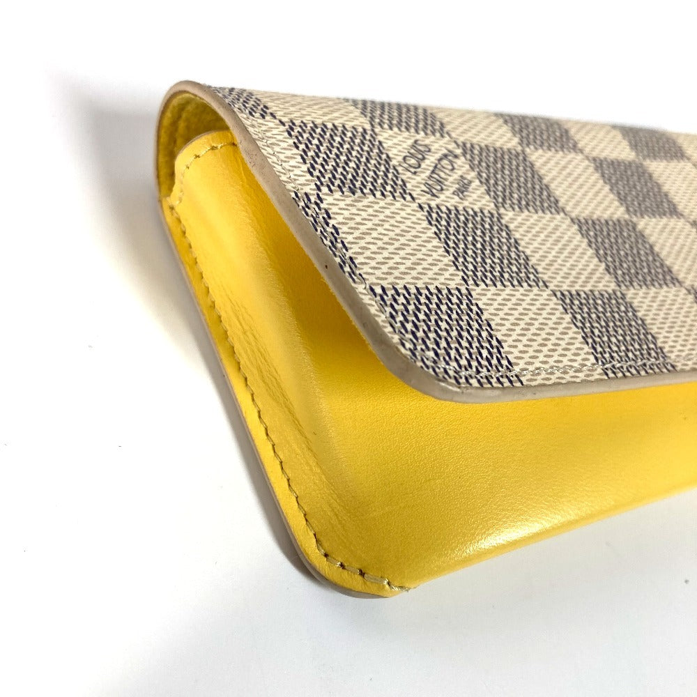 LOUIS VUITTON GI0388 ダミエアズール エテュイ リュネット ウディ ポーチ 眼鏡 アイウェア サングラス メガネケース ダミエアズールキャンバス レディース ホワイト - brandshop-reference