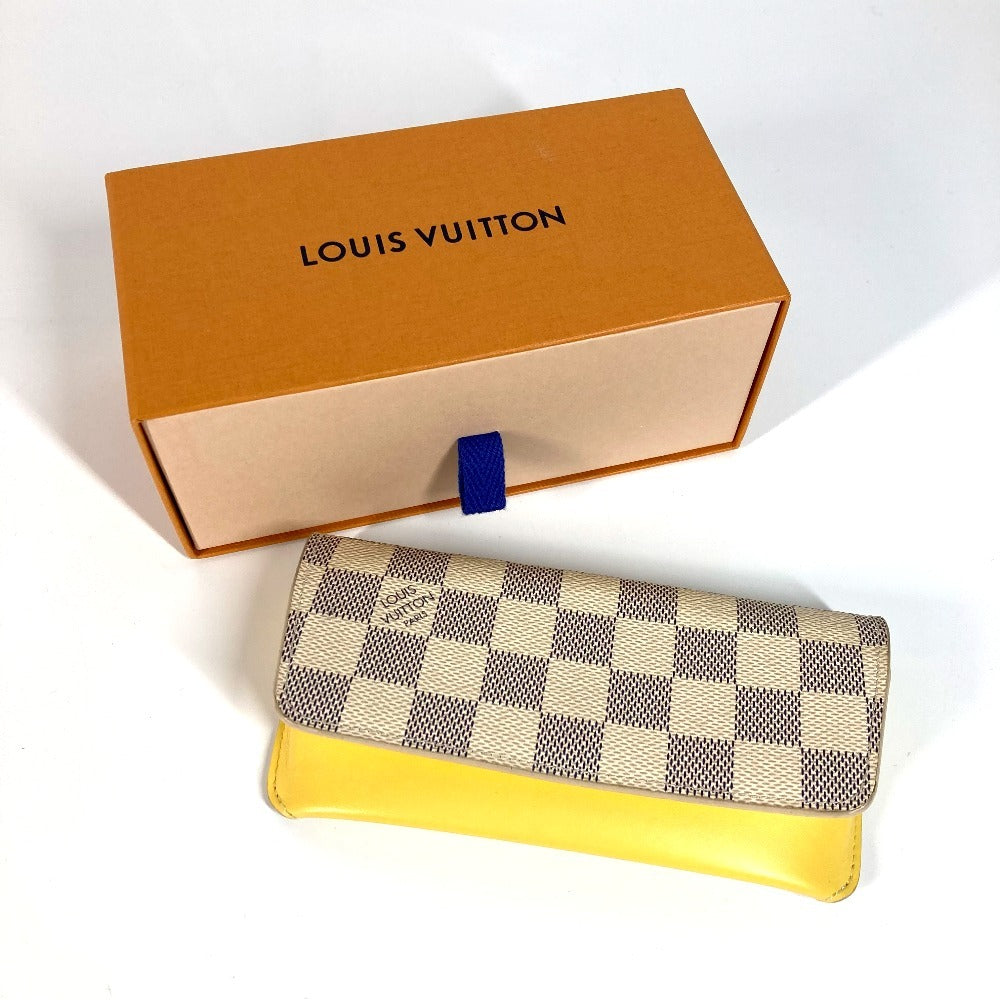 LOUIS VUITTON GI0388 ダミエアズール エテュイ リュネット ウディ ポーチ 眼鏡 アイウェア サングラス メガネケース ダミエアズールキャンバス レディース ホワイト - brandshop-reference