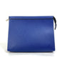 LOUIS VUITTON M30575 Taiga Pochette Voyage MM Bag, Pouch, Second Bag, Taiga Leather, Men's, Taiga Cobalt Blue